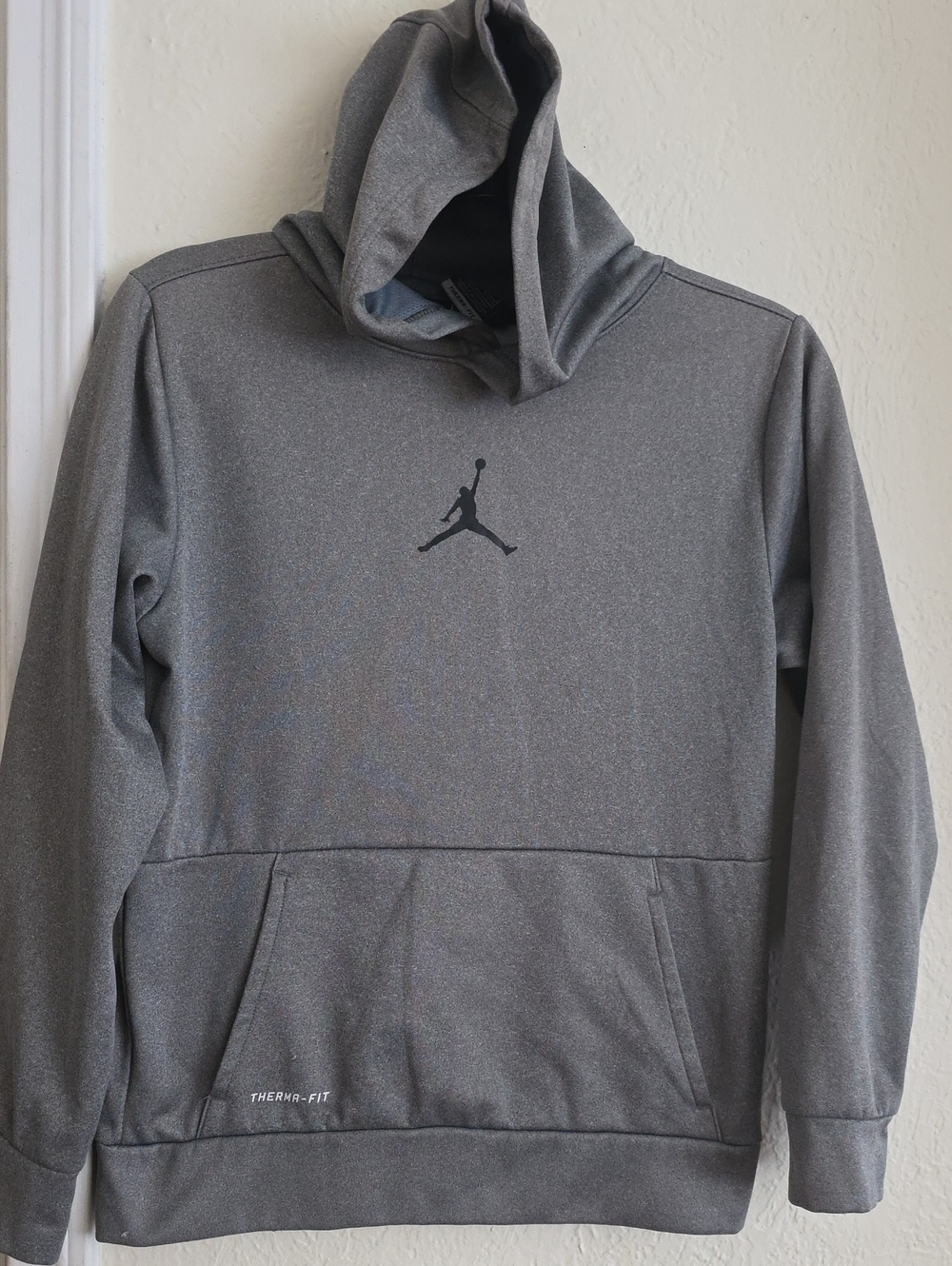 Jordan Gray Therma-Fit Pullover Hoodie with Jumpman Logo